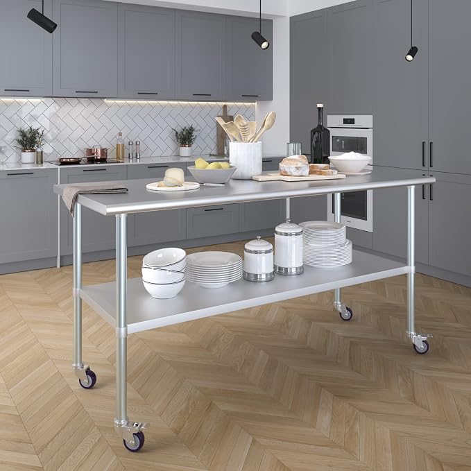 AmGood 72" Long x 30" Deep Stainless Steel Table - Image 7