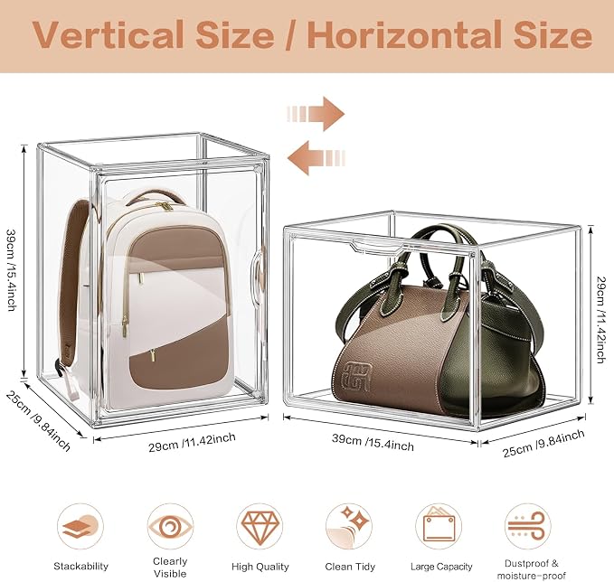 3 Packs Clear Handbag Storage Organizer - Image 2