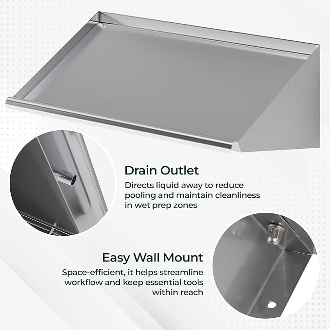 304 Stainless Steel Slanted Wall Rack Shelf - Image 5
