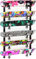 Skateboard Wall Mount, 6 Floors Skate Board Wall Display Hanger Rack, Ski Holder by KOPKIO