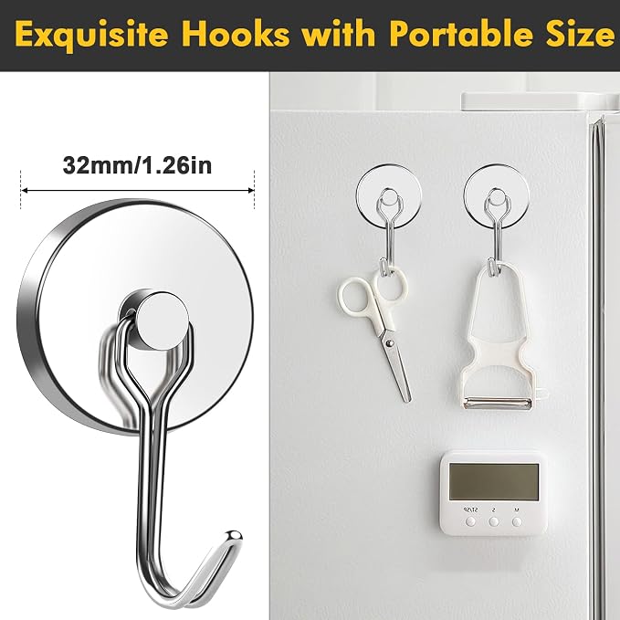 MIKEDE 120LB Magnetic Hooks, Neodymium Magnet Hooks - Image 3