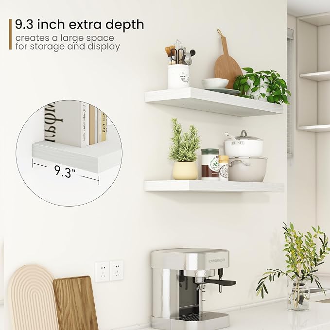 Fun Memories 32Inch Floating Shelves, 9.3Inch Deep Rustic Wall Shelves - Image 6