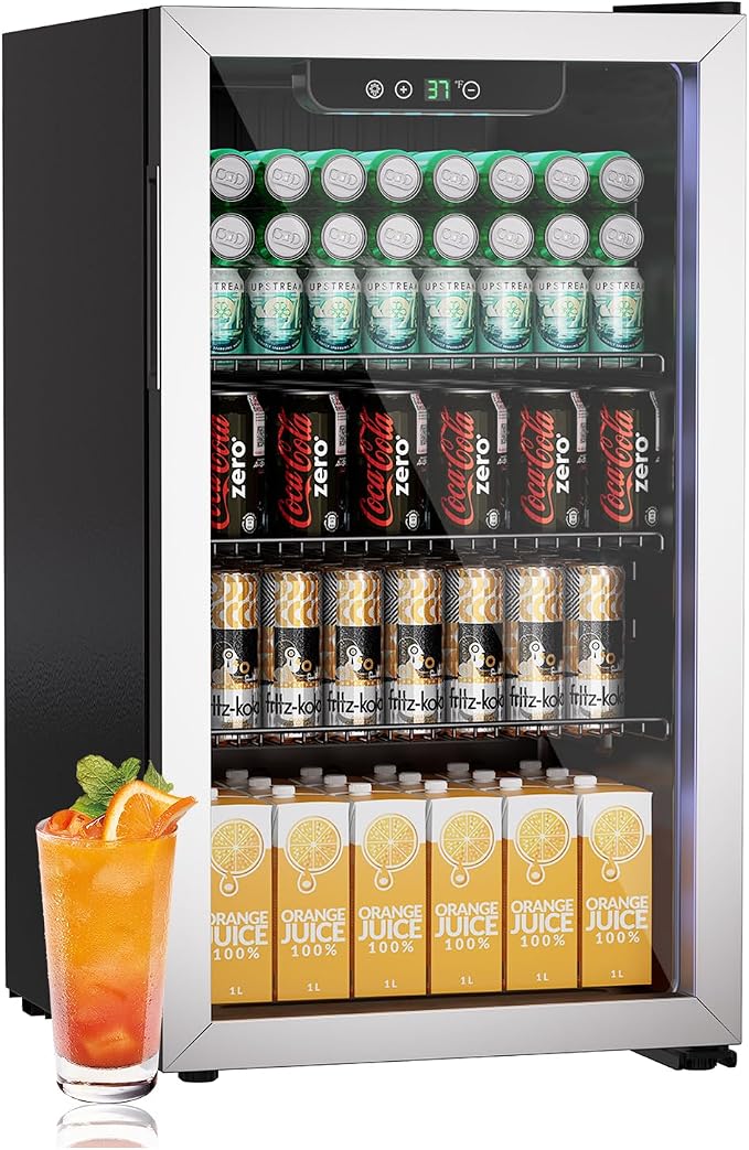 3.1 Cubic Feet Mini Fridge, 110 Can Freestanding Beverage Refrigerator by Erivess