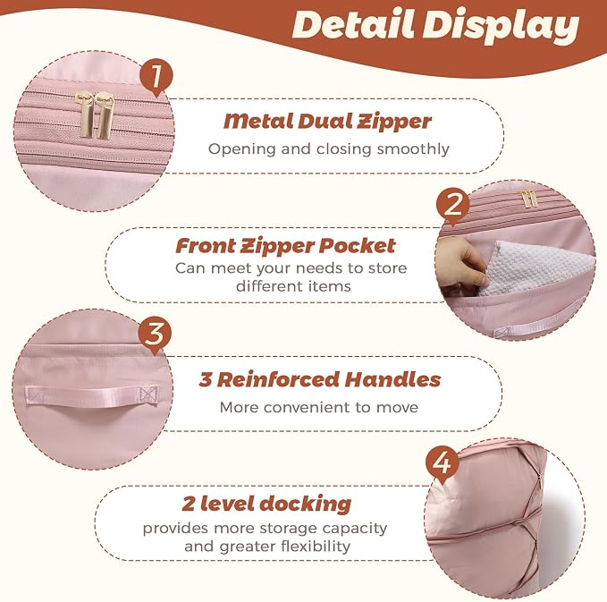 Ultra Space Saving Self Compression Organizers, Double Zipper Compression - Image 4