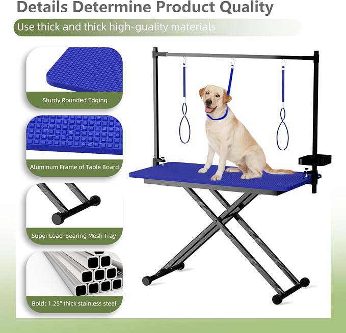 VFK 47'' Large Dog Grooming Table X-Lift Foldable Grooming Table - Image 6
