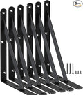 6 Pack L8 x H 6" Black Heavy Duty Shelf Brackets by MHMYDZ