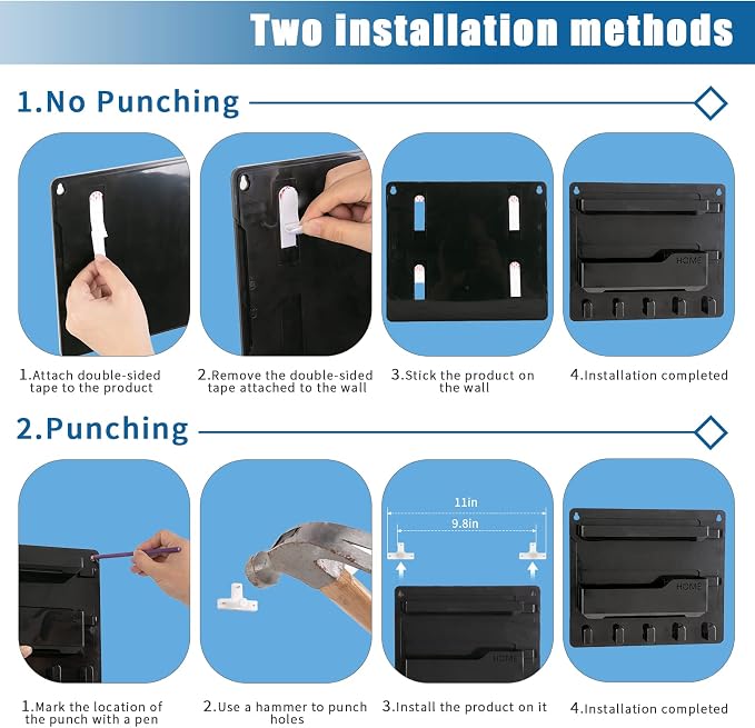 Bedside Wall Mount Shelf, Adhesive Bedside Organizer - Image 6