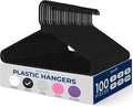 SereneLife 100 Pack Black Plastic Hangers – Ultra Lightweight Non-Slip Slim by SereneLife