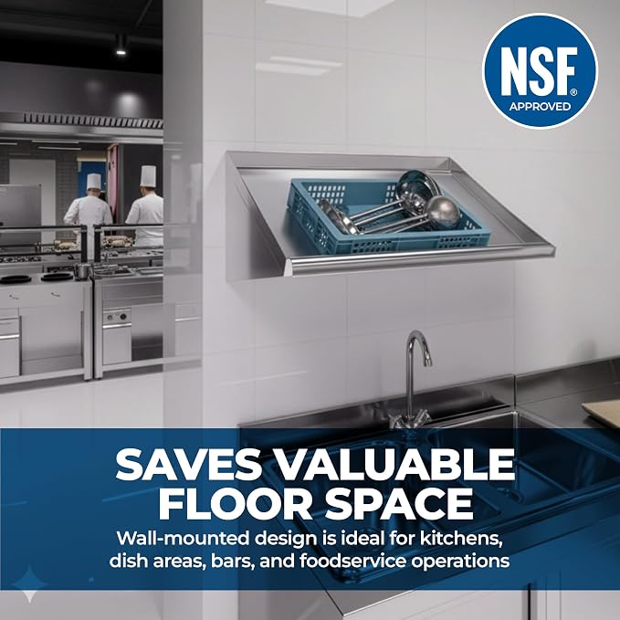 304 Stainless Steel Slanted Wall Rack Shelf - Image 3
