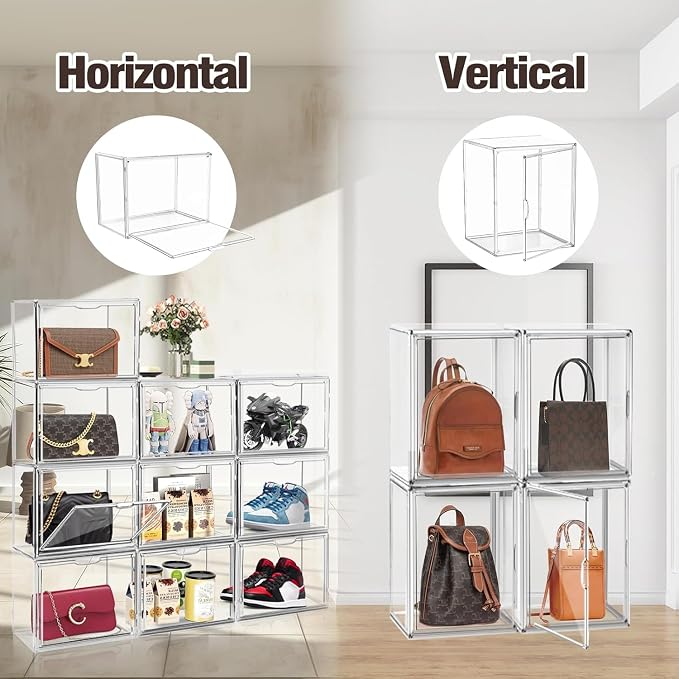 2 Pcs XX-Large Acrylic Shoe Display Case, 15.3'' x 9.8'' x 11.4'' Boot Boxes - Image 3