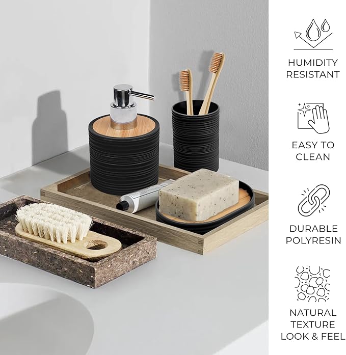 CERBIOR Bathroom Accessories Set Bath Ensemble Includes Soap Dispenser - Image 6