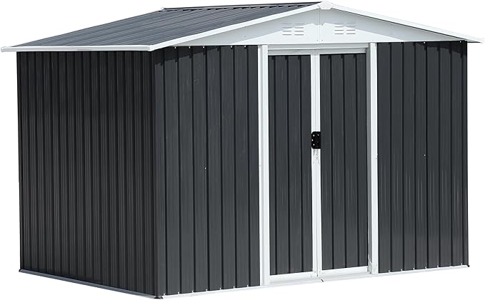 Ball & Cast 8x6 FT Outdoor Storage Shed, Metal Garden Sheds - Image 4
