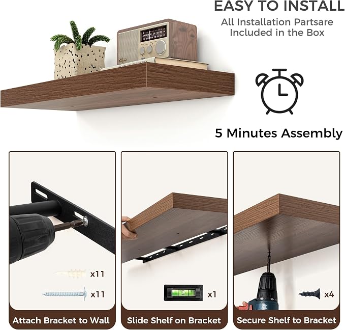 Floating Shelves for Wall, Engineered Wood Wall Shelves - Image 5