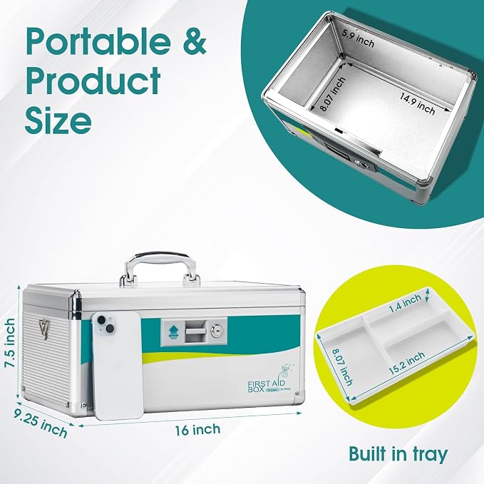 Glosen Medicine Lock Box, locking medicine box, Security Lock Boxes【Extra Large - Image 2