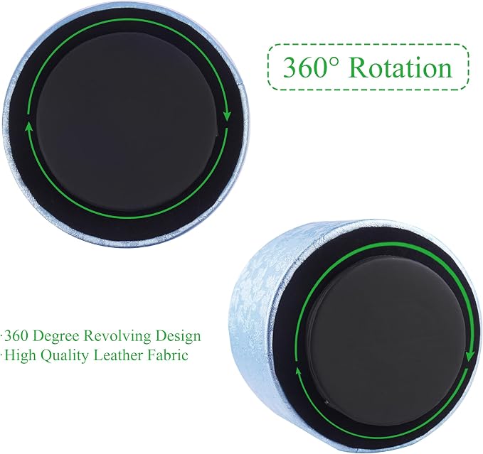 lizimandu Round Leather Art Supply Organizer, Remote Control Holder, 360 Degree - Image 4