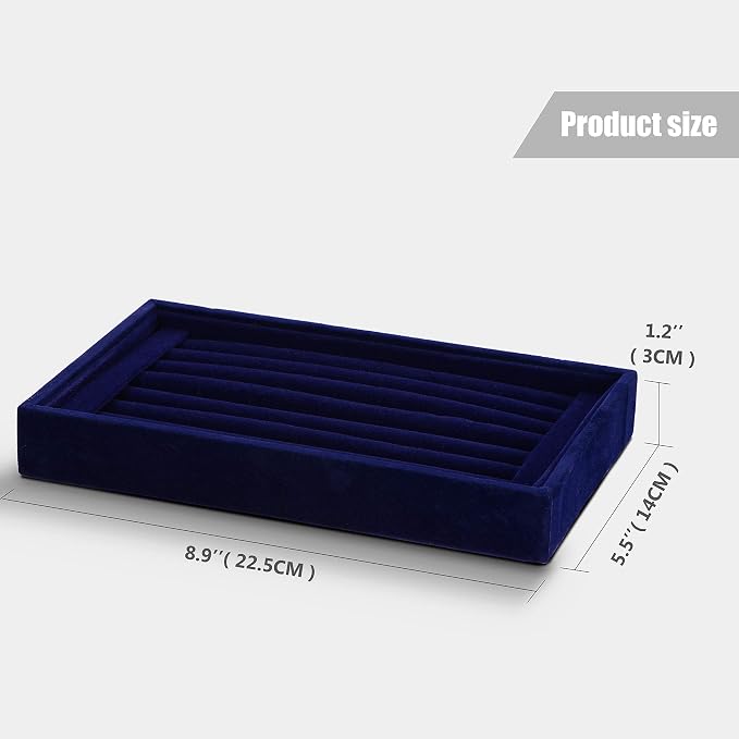 Valyria Velvet 7 Slots Ring Earrings Trays Showcase Display Jewelry Organizer - Image 4