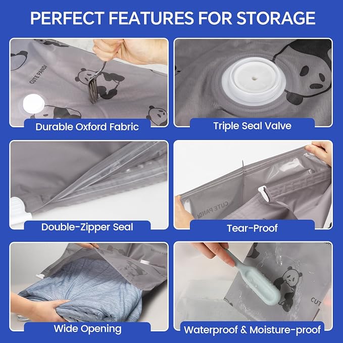 8 Pack Jumbo Vacuum Storage Bags - Image 3