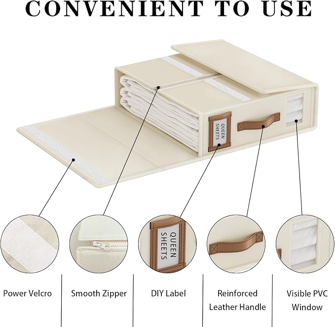 Bed Sheet Organizers and Storage – Foldable Linen Closet Organizers - Image 3