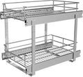 2-Tier Pull Out Cabinet Organizer, Pull Out Shelves and Drawer by JOWBOOW