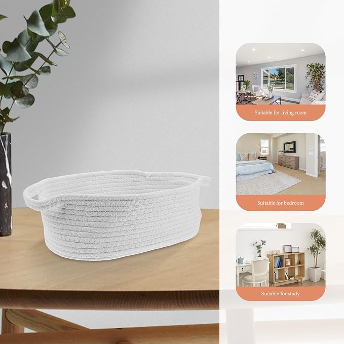 BESPORTBLE 2pcs Small Woven Cotton Rope Baskets - Image 6