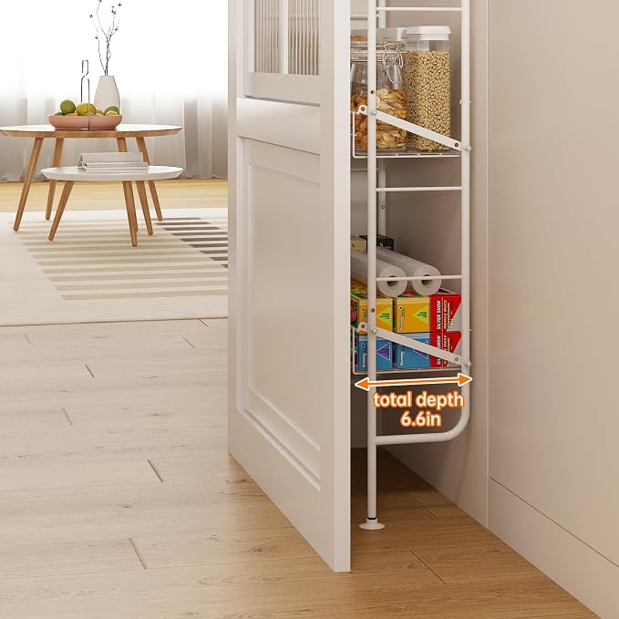 bukfen Behind The Door Organizers, 5-Tier Narrow Bathroom Kitchen Shelf - Image 4