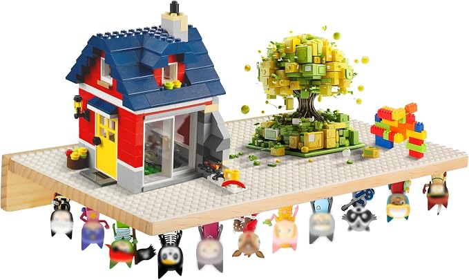 Shelves for Tonies Figures and Legos Building Bricks, 2 in 1 Display Case by Rzylka