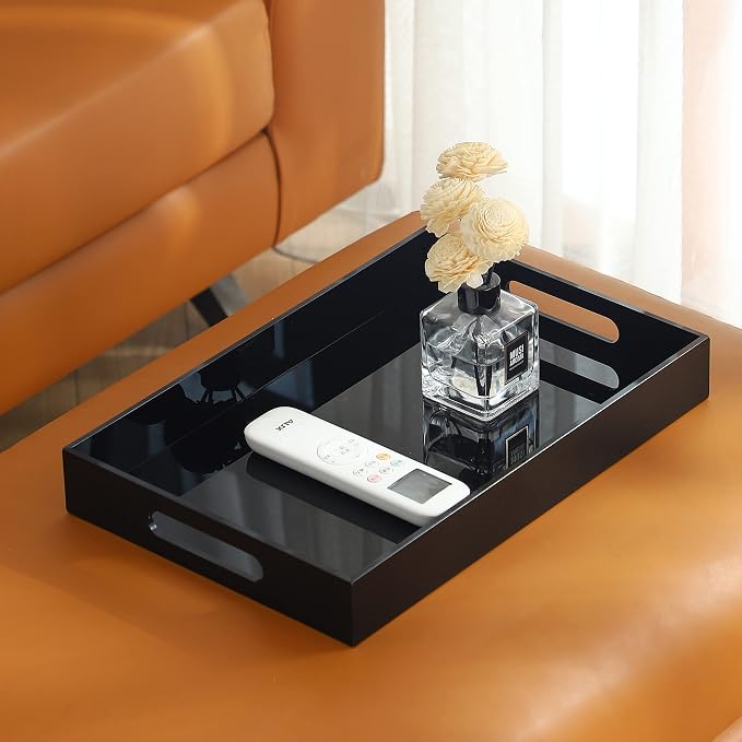 Black Oversize Acrylic Serving Tray - Image 7