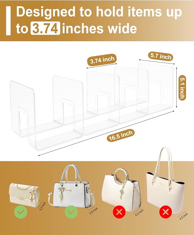 2-Pack Purse Organizers for Closet - Image 5