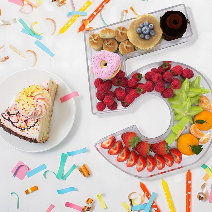 4Pcs Acrylic 2025 Charcuterie Board Box, 11” Reusable Fillable Number Plates - Image 5