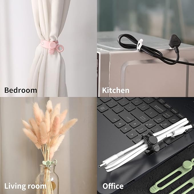 UMUST Silicone Cable Ties, Reusable Cable Management Organizer, Cable Straps - Image 6
