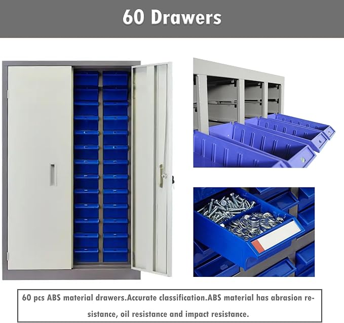 INTSUPERMAI Parts Cabinet Tools Storage Cabinet 60 Drawer Plastic Parts - Image 3