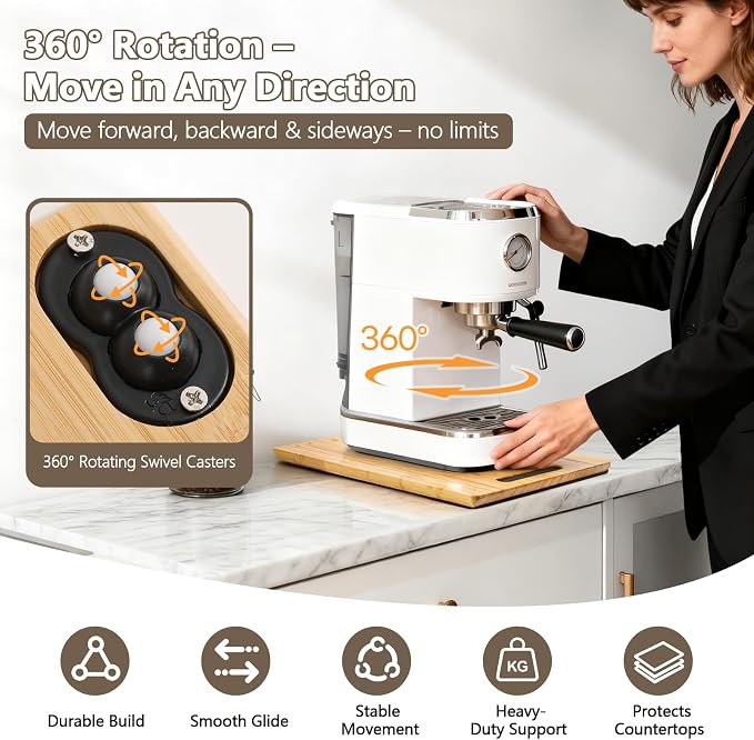 Fullin 360°Appliance Slider, Bamboo Sliding Tray - Image 3