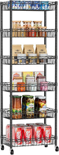 6 Tier Basket Shelf Wire Shelving Unit Adjustable Storage Shelves Big Basket by Golpart