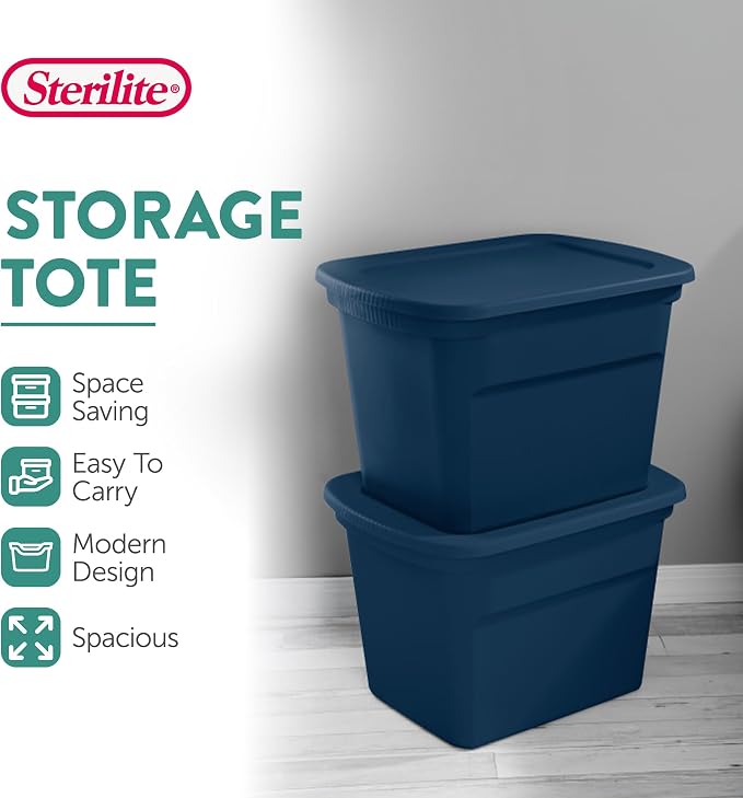Sterilite 8-Pack Storage Tote, Plastic Container Bins - Image 3