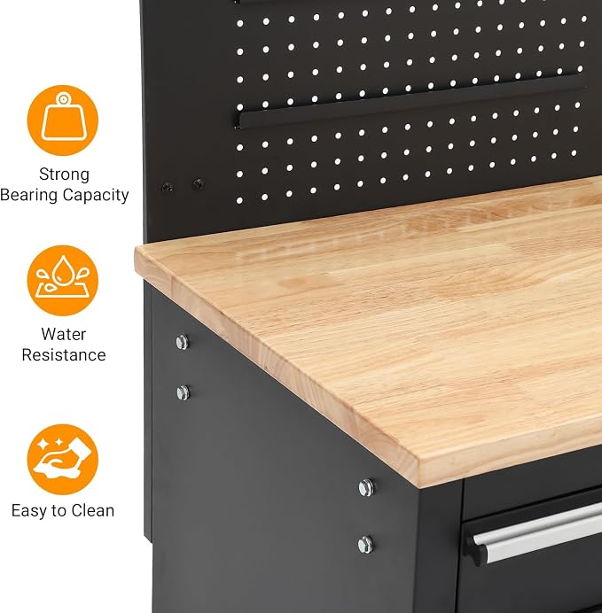 Rolling Tool Chest, 61 in Garage 10 Drawers Workbench Storage Tool Cabinet - Image 6