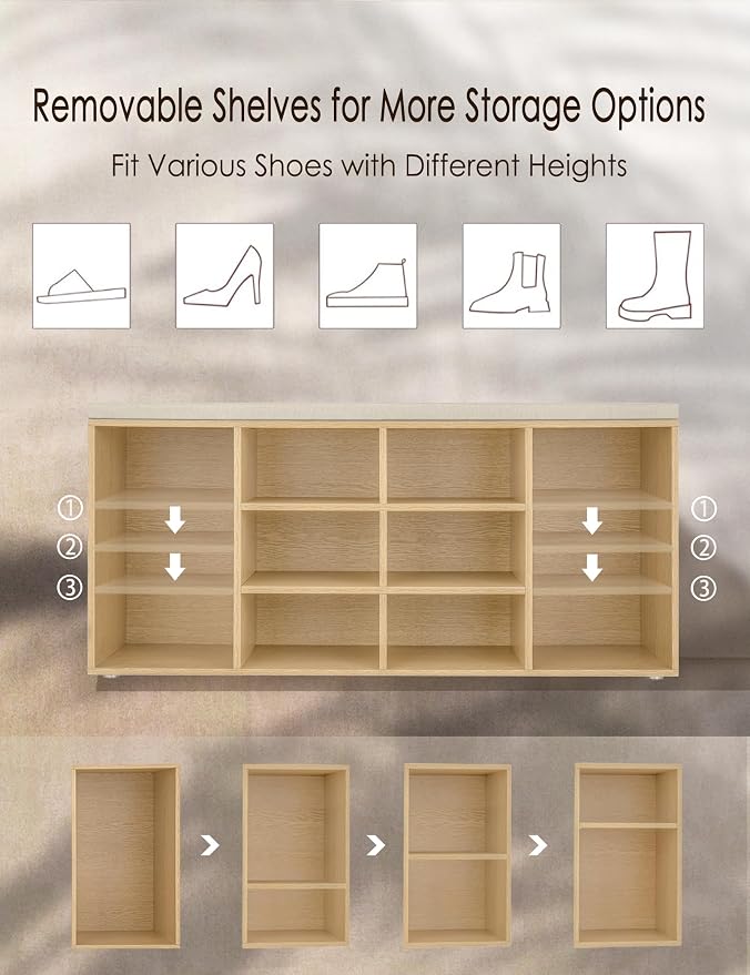 DINZI LVJ Shoe Storage Bench - Image 4