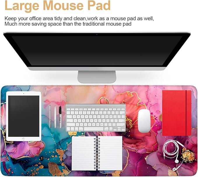Large Mouse Pad, Floral Ink Desk Mat, Extended Gaming Mouse Pad - Image 4