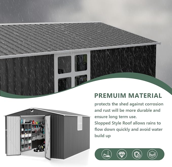 10x12 FT Metal Storage Shed - Image 4