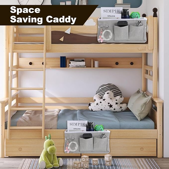 2 Pack Bedside Storage Caddy Organizer Bedside Hanging Storage Bag - Image 5