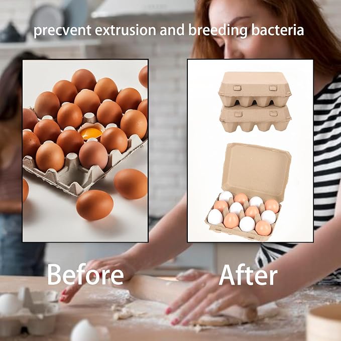 25 Pack Egg Cartons Bulk, 3x4 Style Reusable Empty Natural Paper Pulp Egg - Image 5