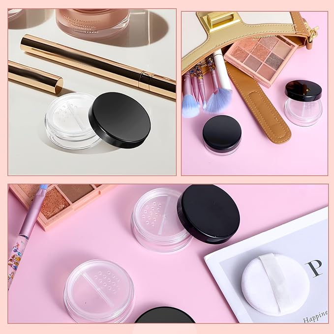 4pcs 10ml/0.34oz Plastic Empty Travel Small Loose Powder Compact Refillable - Image 8