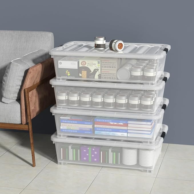 Saedy 50 L Plastic Under Bed Storage Bin - Image 4