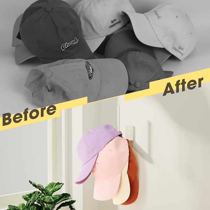 2 Pack Hat Racks for Baseball Caps, Acrylic Hat Organizer, Hat Hooks for Wall - Image 7