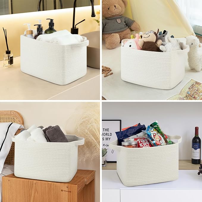Storage Baskets for Organizing, Woven Baskets for Shelves, Rectangle Decorative - Image 7
