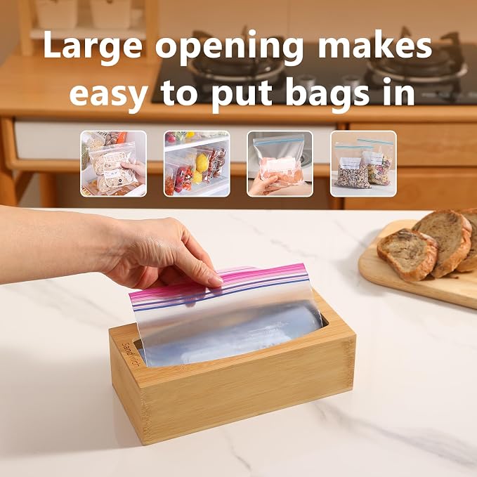 Bamboo Plastic Bag Storage Organizer - Image 3