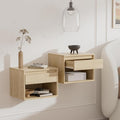 Floating Nightstand Set of 2, Wall Mounted Bedside Table by EYYTHUNG