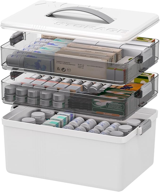 Citylife 3-Tier Medicine Cabinet Organizer, Medicine Cabinet First Aid Kit by Anywish