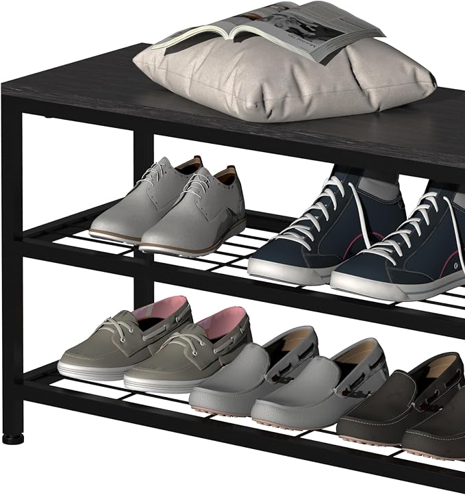 EXOTICA 3 Tier Entryway Bench Shoe Storage Bench - Image 5