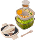 Bentgo Glass Prints All-in-One Salad Container - 61oz Tinted Glass Salad Bowl by Bentgo