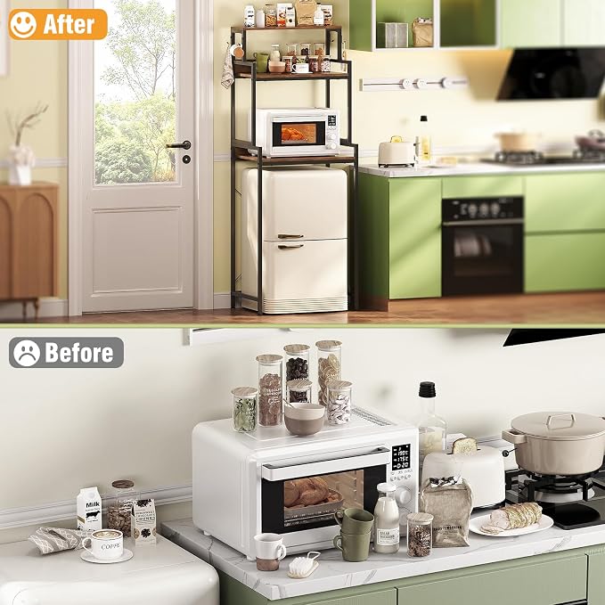 3-Tier Mini Fridge Stand Kitchen Bakers Rack - Image 5